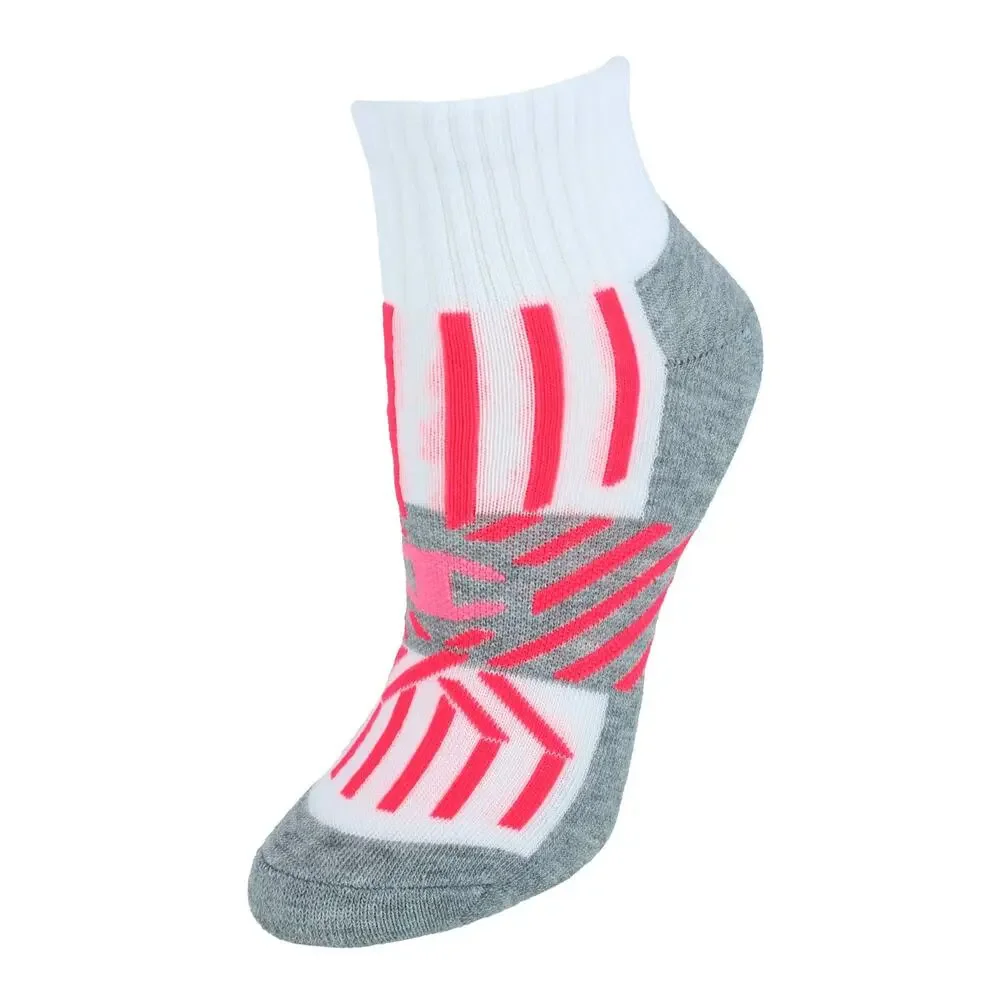 12 Pairs Champion womens Double Dry Performance Ankle Socks Blue‎ & White